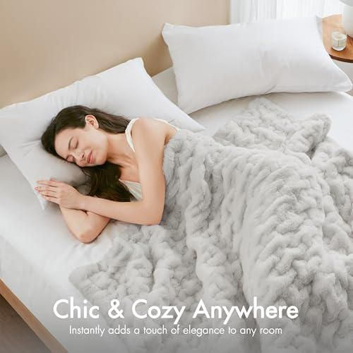 Manta Madison Park 127 cm x 152 cm Gris Plateado