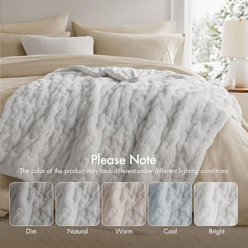 Manta Madison Park 127 cm x 152 cm Gris Plateado