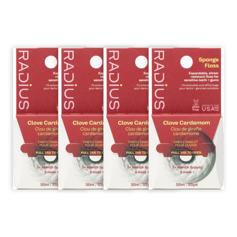 Hilo Dental RADIUS 50 m Clavo y Cardamomo - Pack de 4