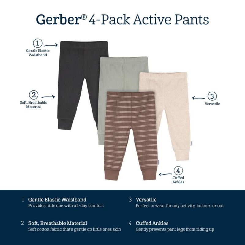 Pantalones Gerber 18 meses pack de 4 - Sombras Oscuras