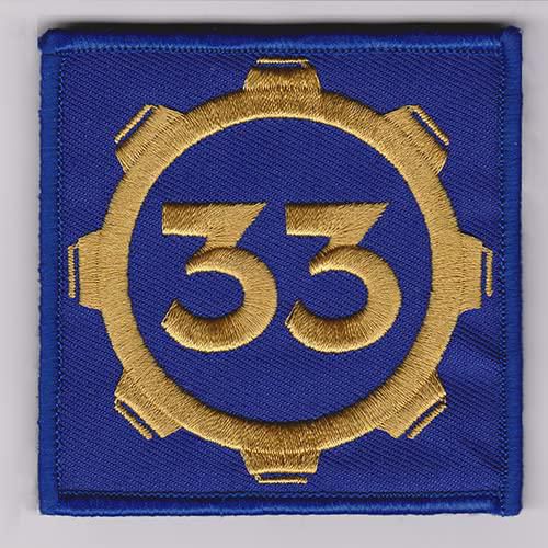Parche bordado Vault 33 estilo Fallout 75 x 75 cm