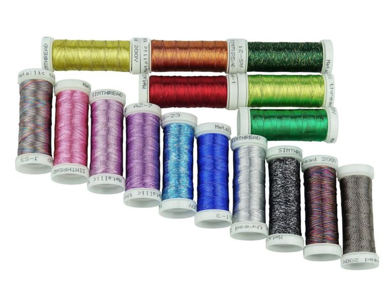 Hilo metálico para bordado Simthread 200 yardas 32 colores