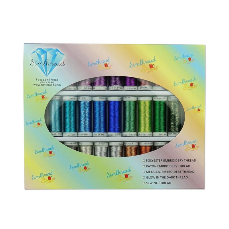 Hilo metálico para bordado Simthread 200 yardas 32 colores