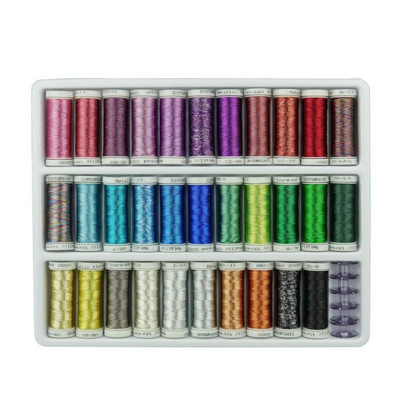 Hilo metálico para bordado Simthread 200 yardas 32 colores