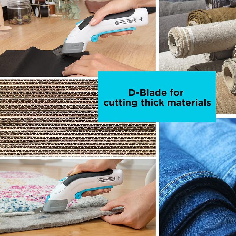 Tijeras eléctricas para tela BLACK+DECKER 4V MAX inalámbricas blancas