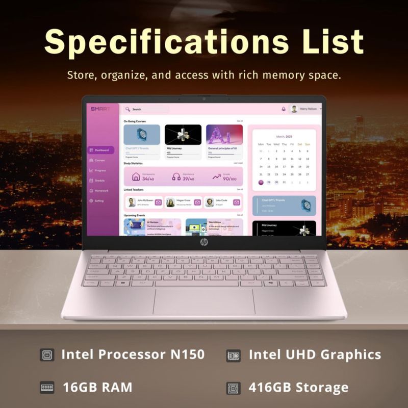 Portátil HP Stream 14" N150 16GB RAM 416GB Rosa