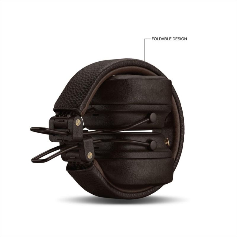 Auriculares Bluetooth Marshall Major V para uso supraaural color marrón