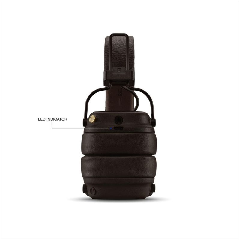 Auriculares Bluetooth Marshall Major V para uso supraaural color marrón