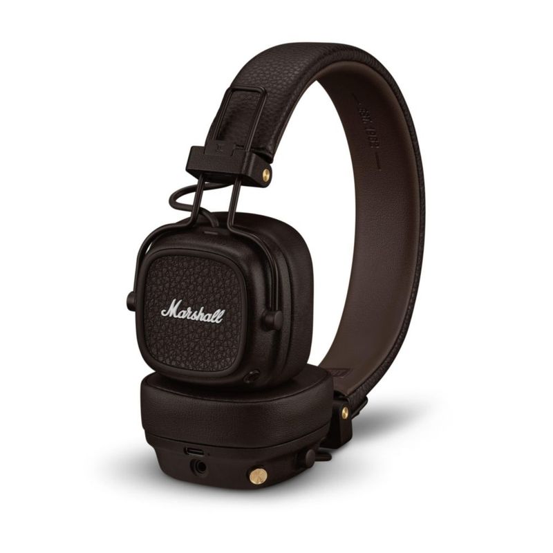 Auriculares Bluetooth Marshall Major V para uso supraaural color marrón