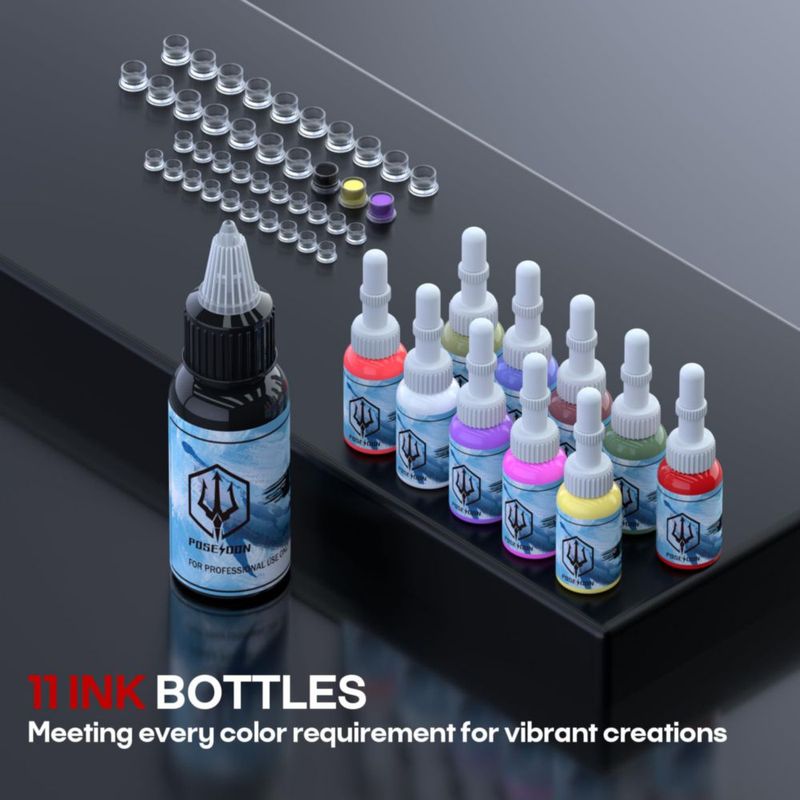 Kit de tatuaje Gaea Poseidón sin cable batería de 2300 mAh 20 agujas