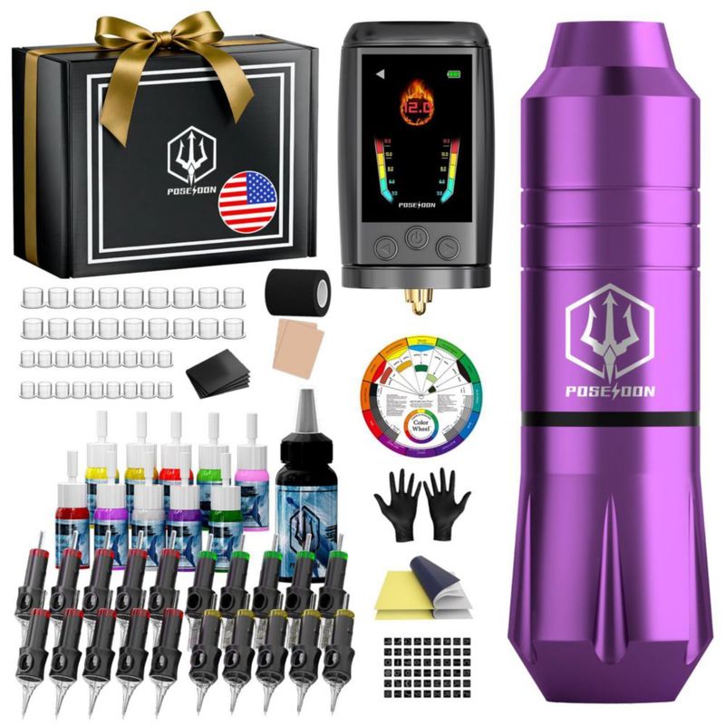Kit de tatuaje Gaea Poseidón sin cable batería de 2300 mAh 20 agujas