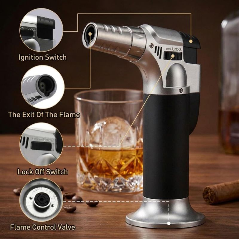 Kit ahumador para whisky Yodel con 6 tipos de virutas de madera y 2 vasos