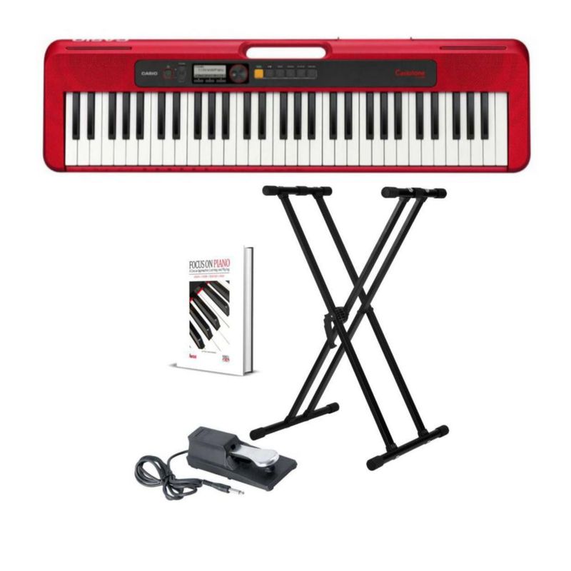 Teclado Casio Casiotone CT-S200 Portátil de 61 Teclas Paquete Rojo