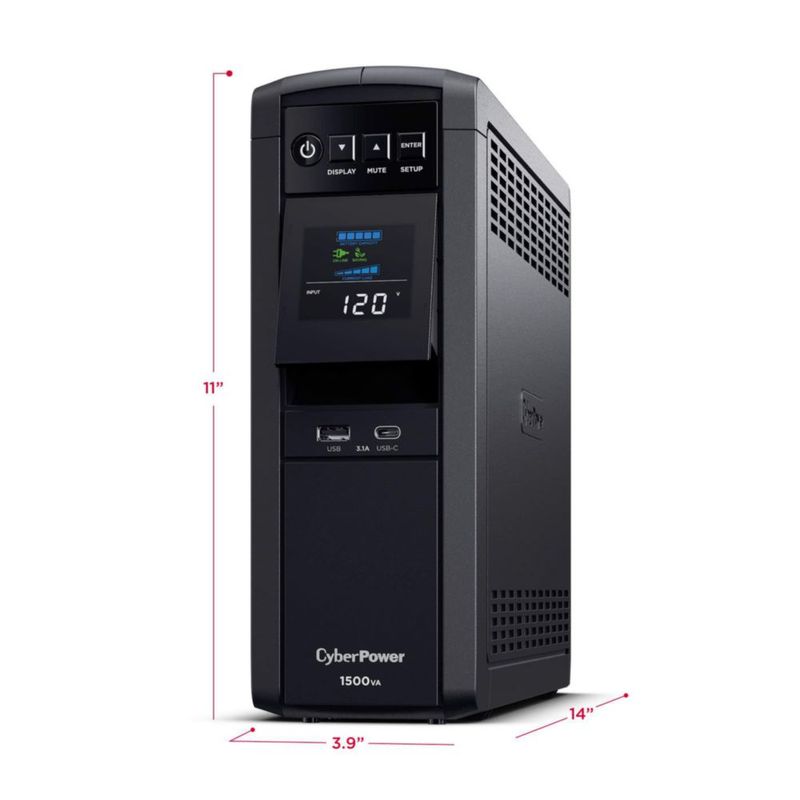 UPS CyberPower CP1500PFCLCD PFC Sinewave 1500 VA/1000 W color negro
