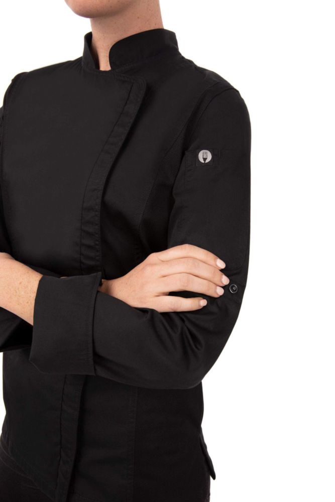 Chaqueta de Chef Chef Works para Mujer Hartford Negra Talla Mediana