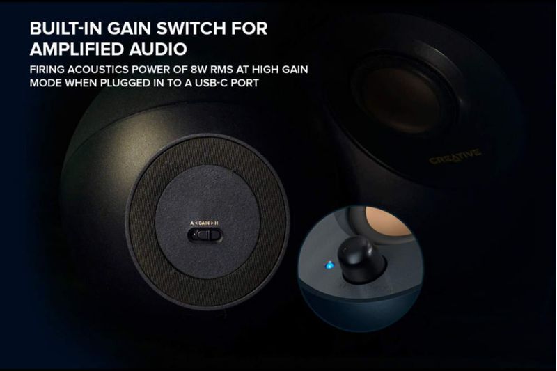 Altavoces de escritorio Creative Pebble V2 USB-C de 8 W RMS de potencia