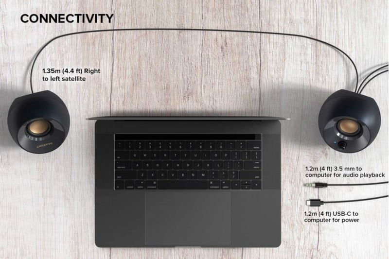 Altavoces de escritorio Creative Pebble V2 USB-C de 8 W RMS de potencia