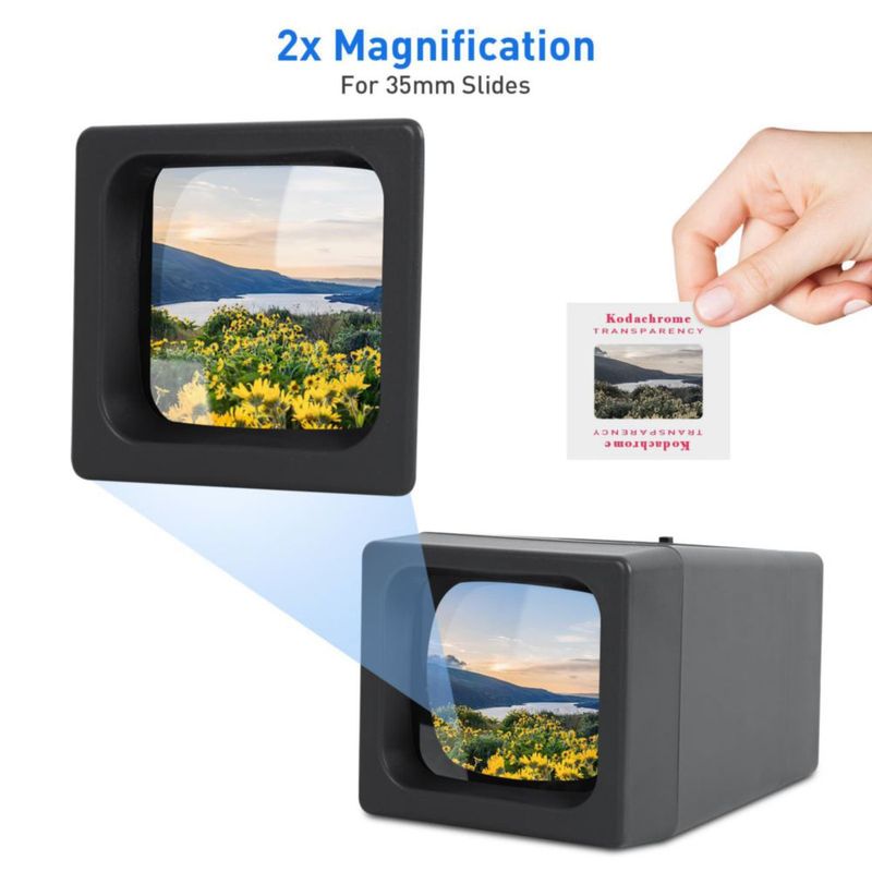 Visor de diapositivas y películas TCNEWCL de 35 mm con aumento de 2X