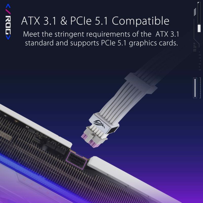 Cable PCIe ASUS ROG Equalizer Edición Blanca 12V-2x6