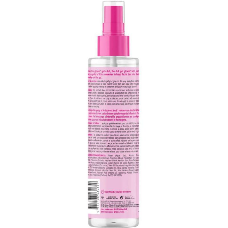 Autobronceador B.TAN 190 ml Nebulizador Vegano con Agua de Rosas
