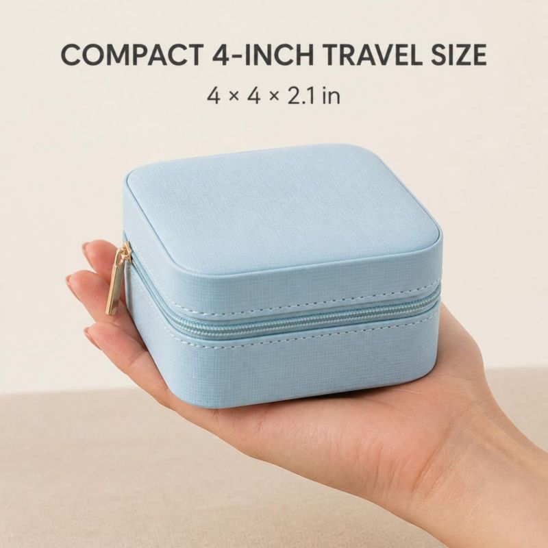 Caja de joyería VLANDO 10x10x5 cm Azul - Organizador de viaje