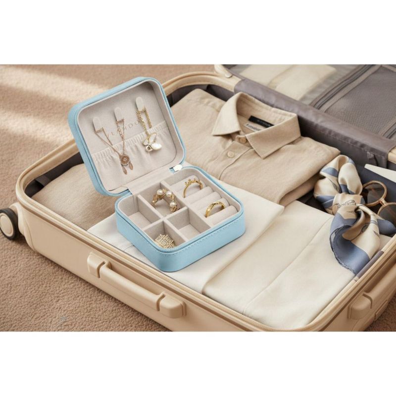 Caja de joyería VLANDO 10x10x5 cm Azul - Organizador de viaje