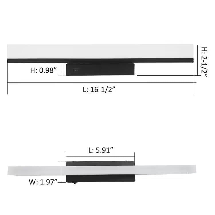 Luz de tocador para RV Facon 42 cm 12 V LED negro con interruptor