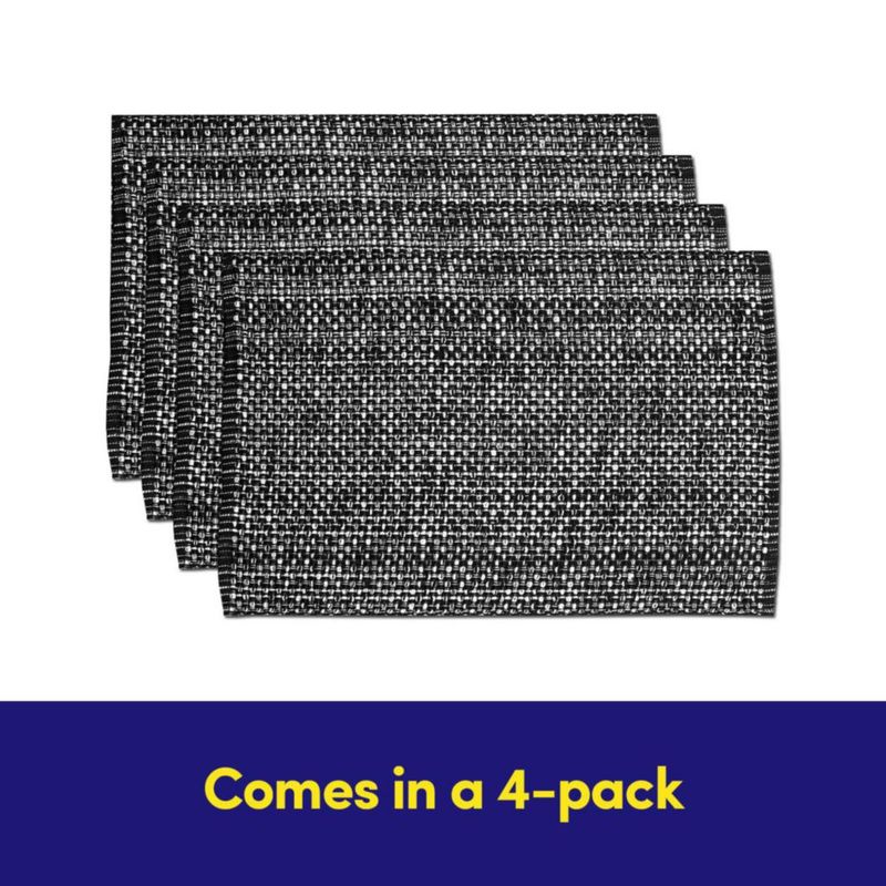 Set de 4 manteles individuales Sweet Home Collection negro 33 x 48 cm
