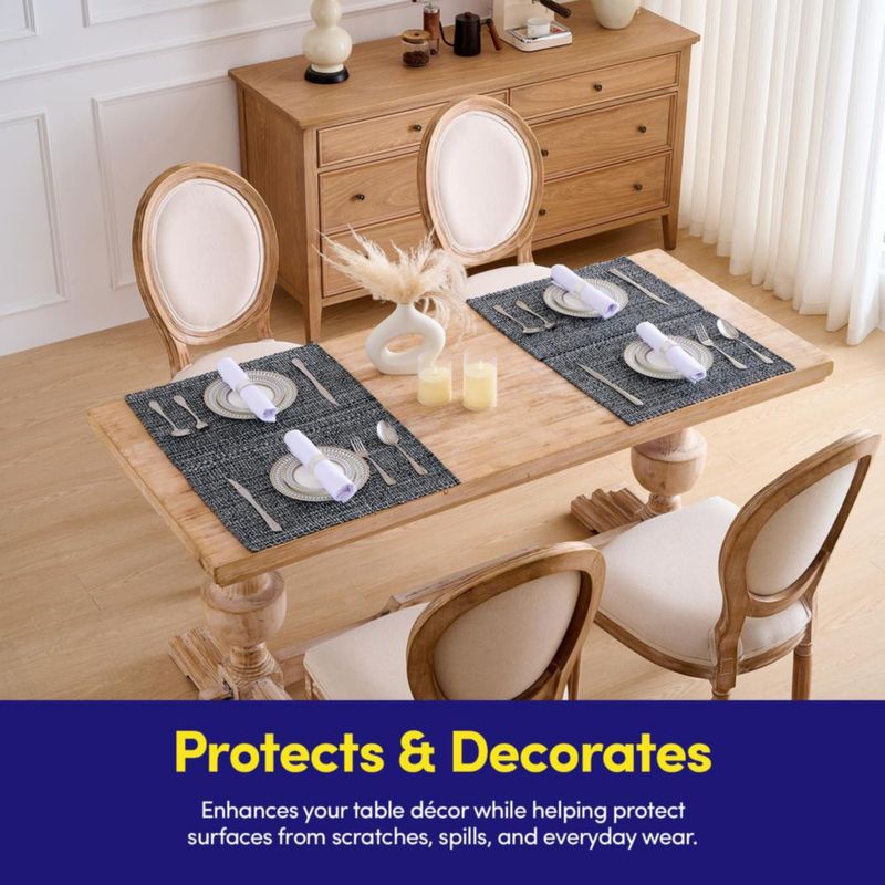 Set de 4 manteles individuales Sweet Home Collection negro 33 x 48 cm