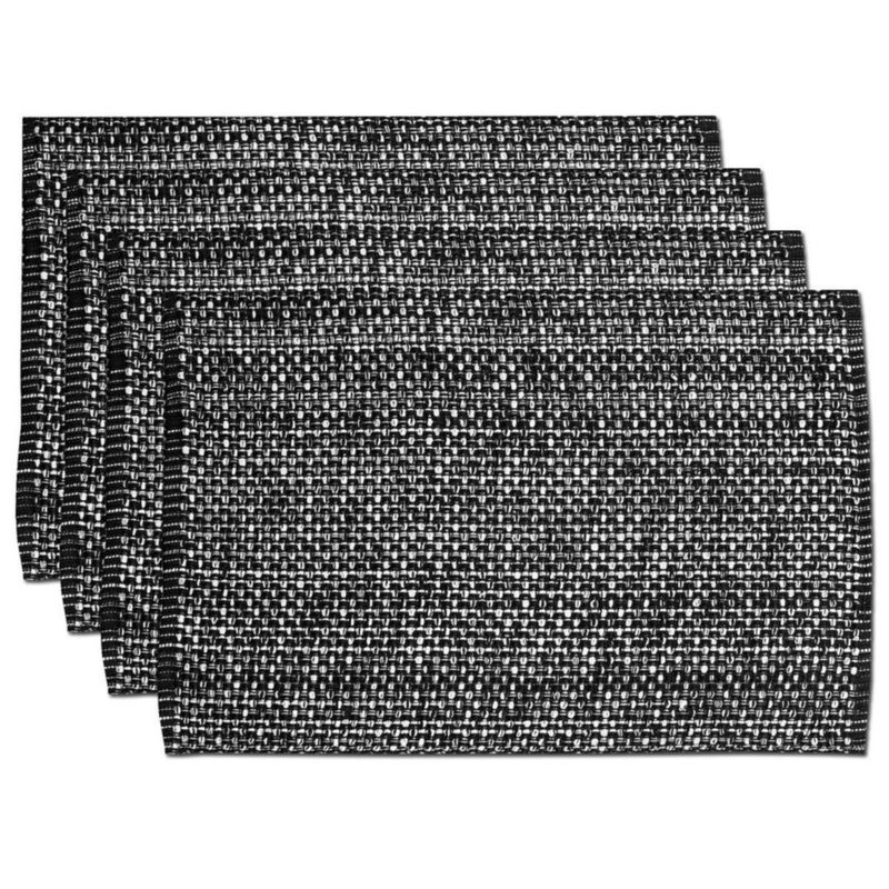 Set de 4 manteles individuales Sweet Home Collection negro 33 x 48 cm