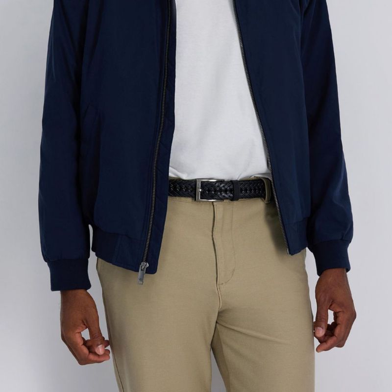 Cinturón DOCKERS de Cuero Trenzado Negro 112 cm