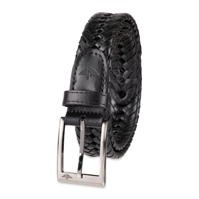 Cinturón DOCKERS de Cuero Trenzado Negro 112 cm
