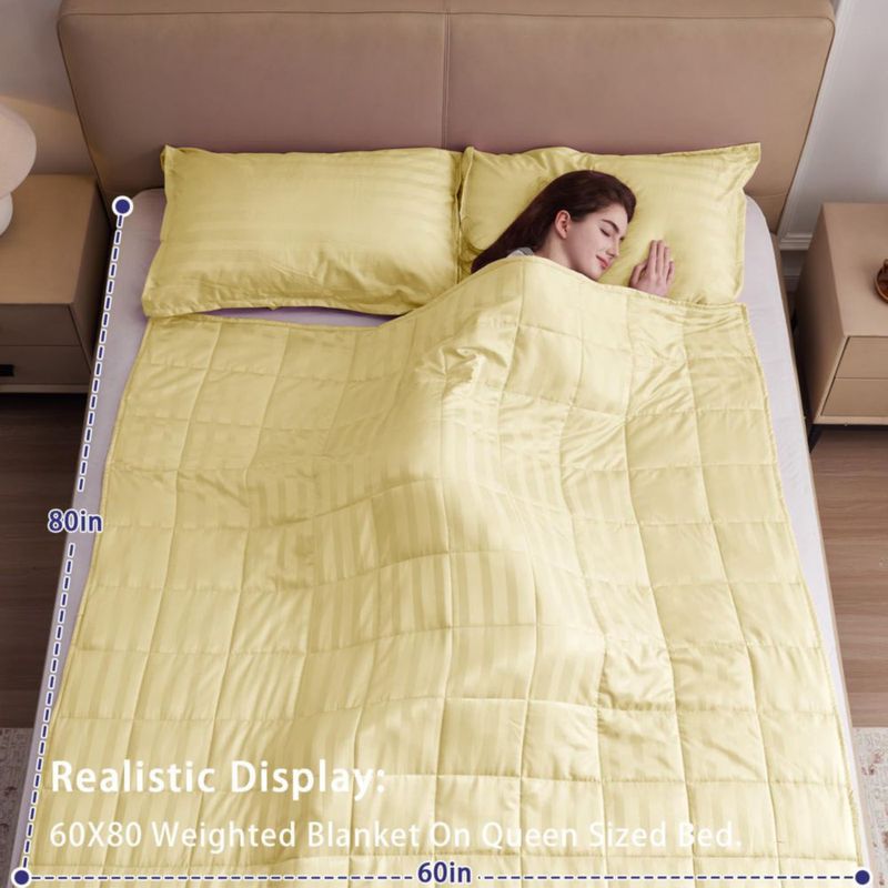 Manta yescool 9 kg 152 x 203 cm Rayas Mostaza