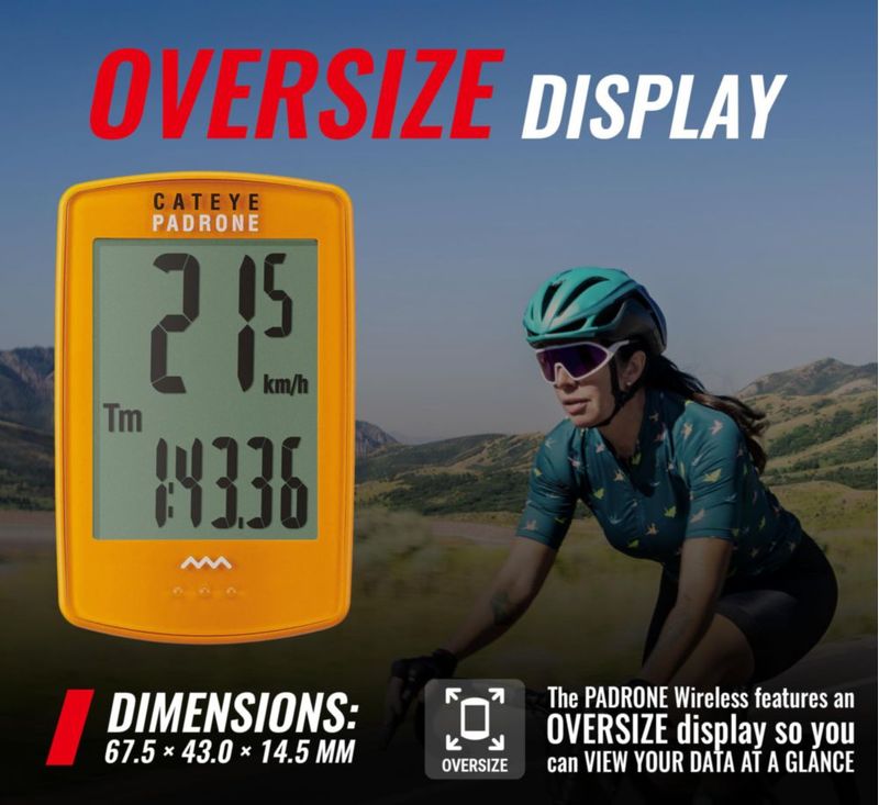 Ciclocomputador CATEYE Padrone Inalámbrico Naranja