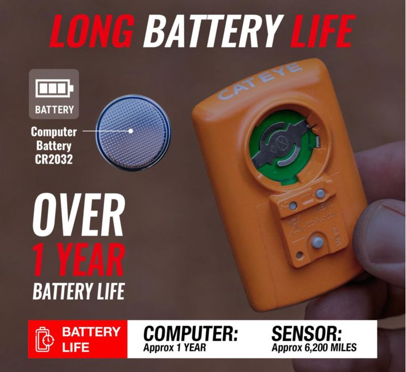 Ciclocomputador CATEYE Padrone Inalámbrico Naranja