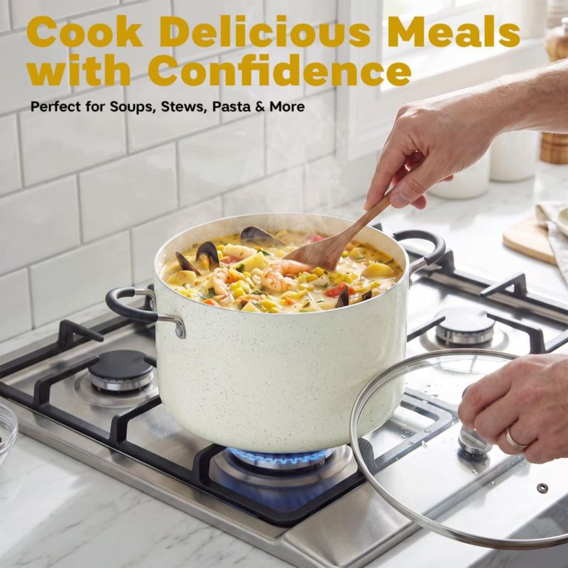 Olla de gran capacidad Cook N Home 8 L antiadherente con tapa