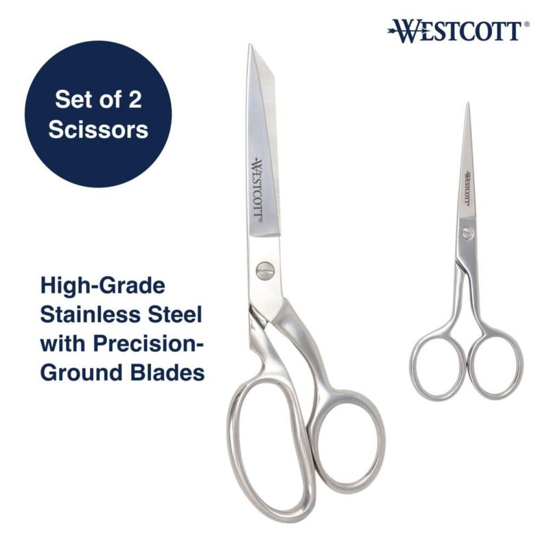 Tijeras Westcott 20 cm y 13 cm – Pack de 2