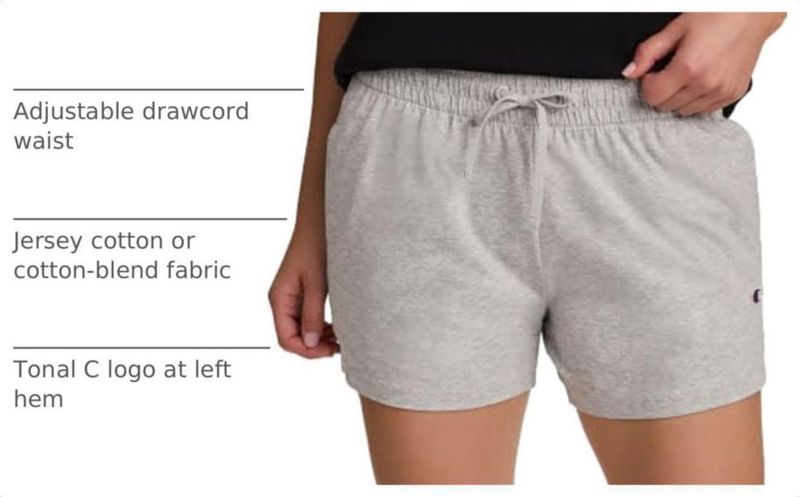 Shorts Champion 10 cm Oxford Gray Heather con logo C talla L