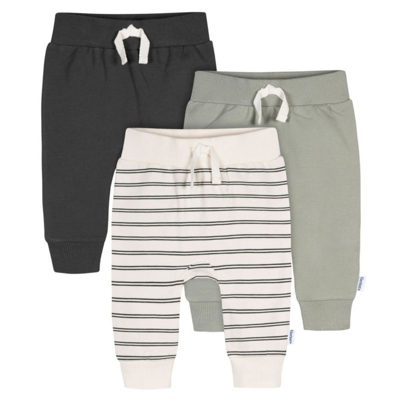 PANTALONES Gerber para bebés varón - Pack de 3 joggers (0‑3 meses)