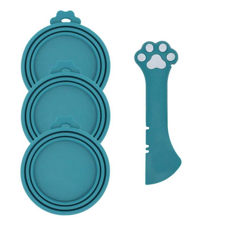 Tapas para Latas DORUI Pack de 3 de Silicona Azul Oscuro