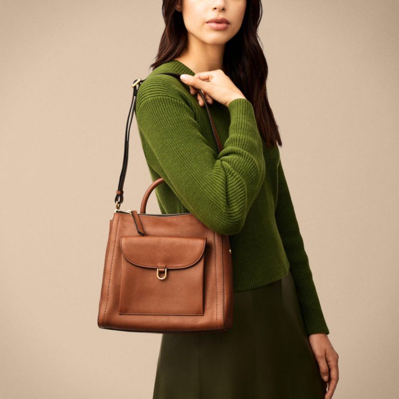 Mochila Bolso Fossil Parker LiteHide™ Cuero Marrón Medio