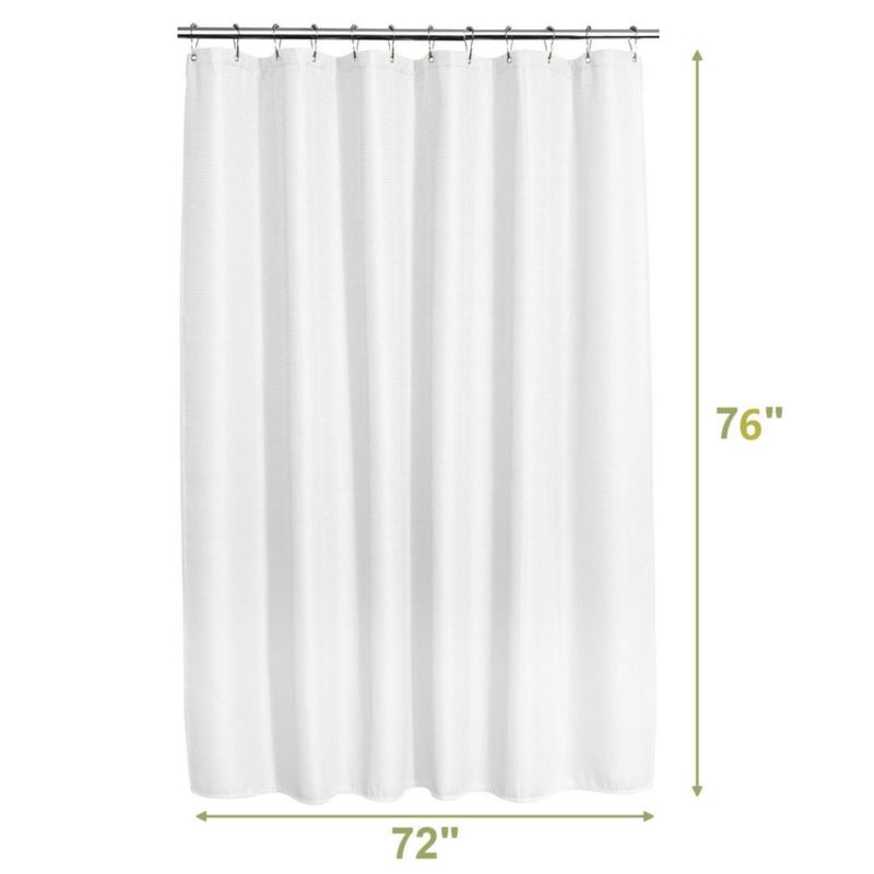 Cortina de ducha AmazerBath 193 cm blanca de tejido waffle
