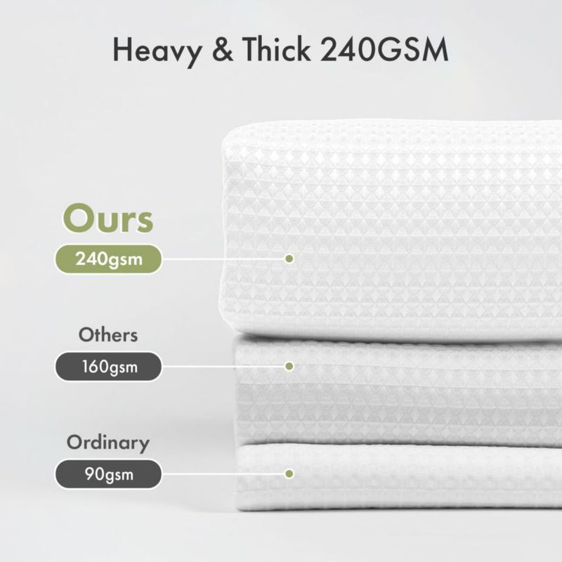 Cortina de ducha AmazerBath 193 cm blanca de tejido waffle