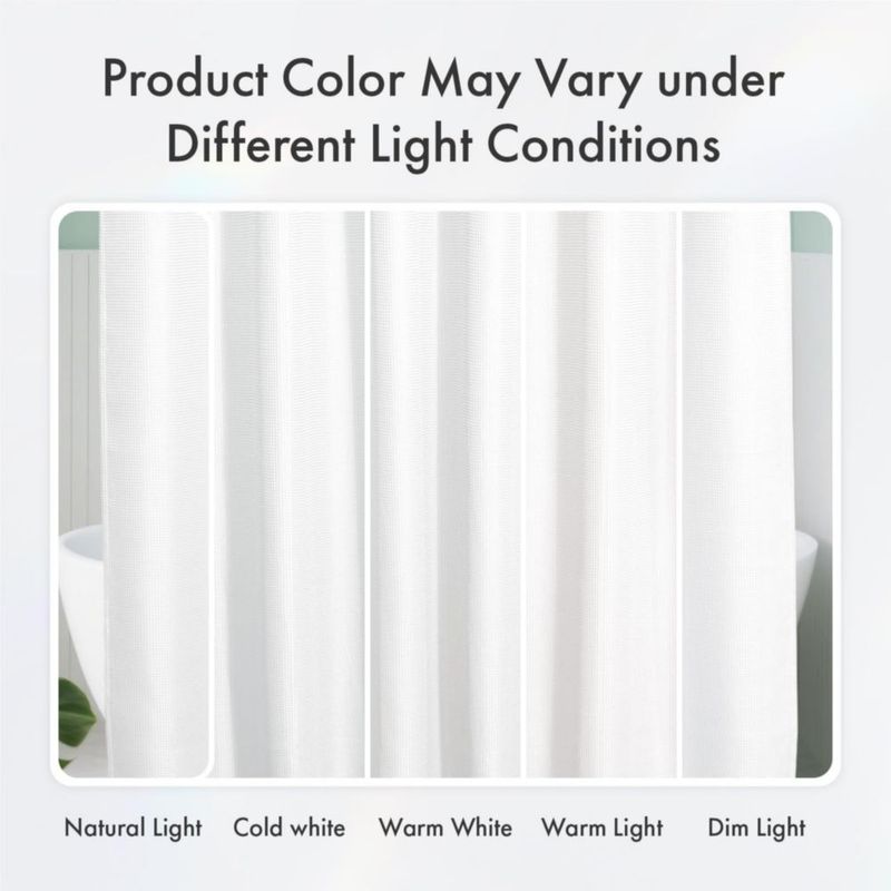 Cortina de ducha AmazerBath 193 cm blanca de tejido waffle