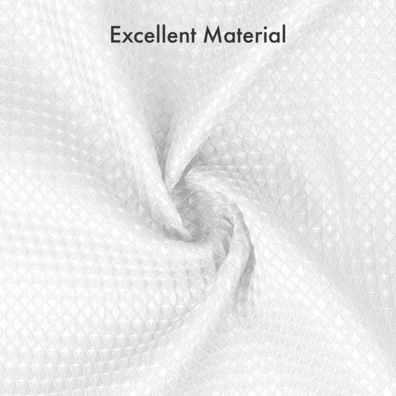 Cortina de ducha AmazerBath 193 cm blanca de tejido waffle