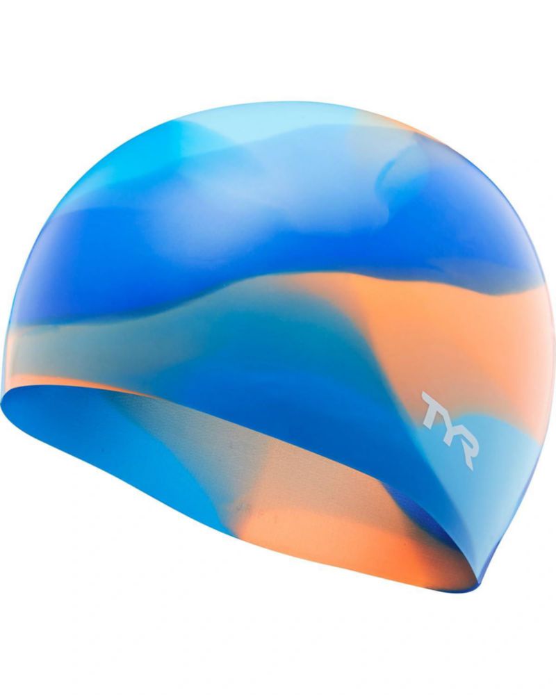 Gorro de Natación TYR Junior Tie Dye Azul/Naranja