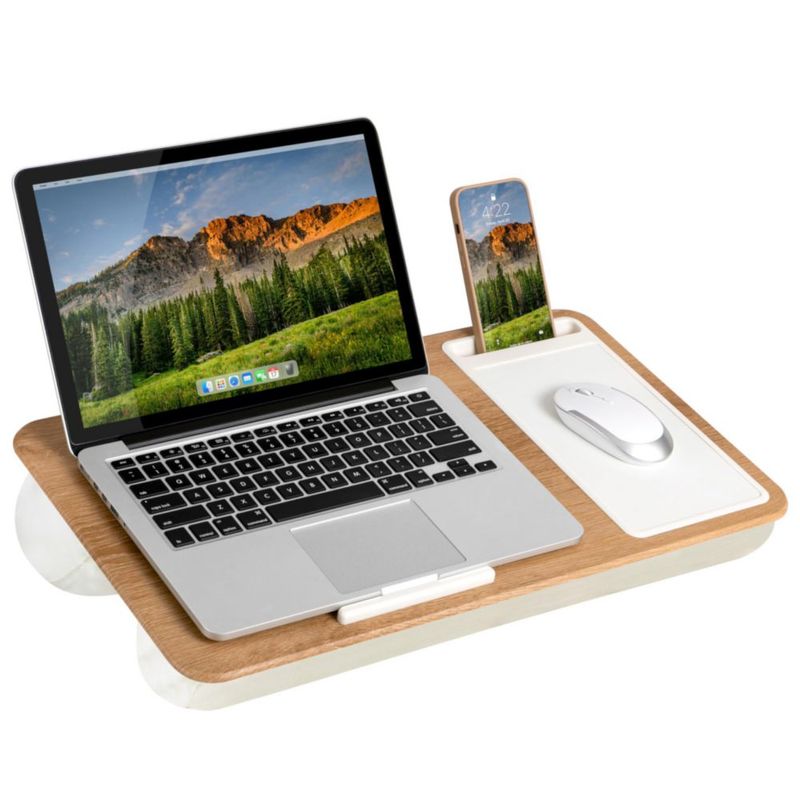 Escritorio de regazo LapGear 15.6" con acabado de roble blanco