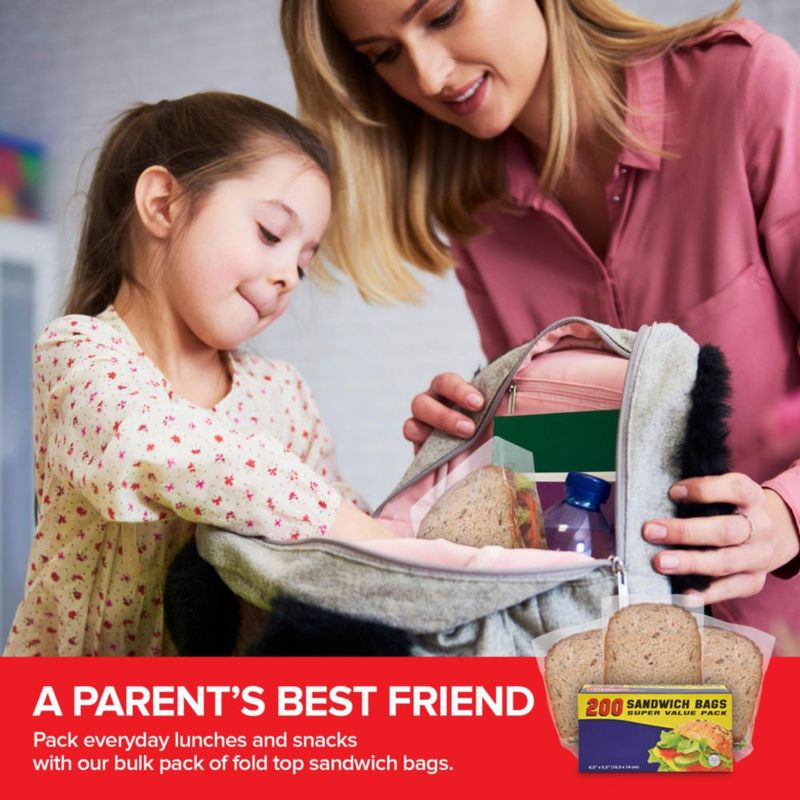 Bolsas para sándwiches Stock Your Home 400 unidades con cierre plegable
