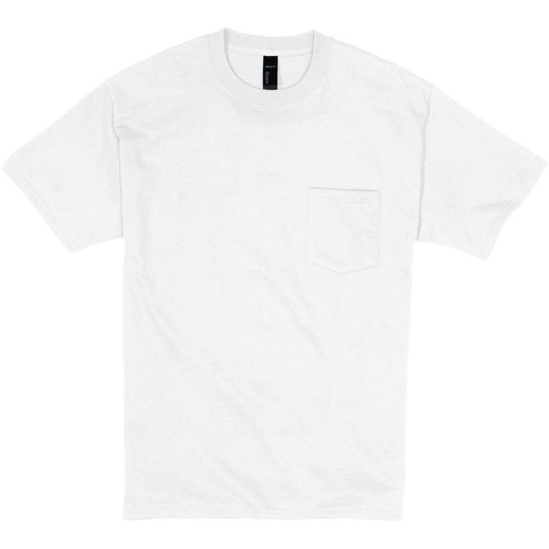 Camiseta Hanes Hombre Talla M Blanca (1 unidad) Algodón con bolsillo