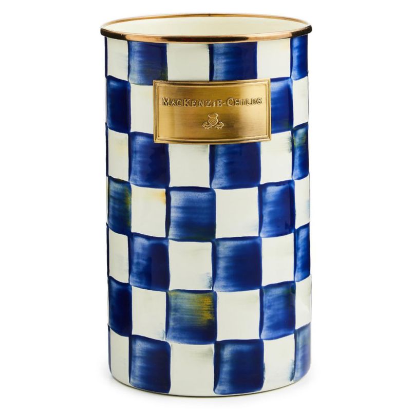 Porta Utensilios MACKENZIE-CHILDS Esmalte Azul y Blanco